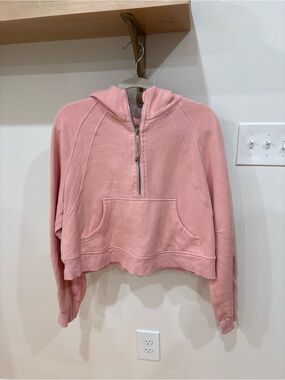 lululemon athletica Pink Cropped Half-Zip Hoodie